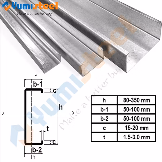 High Strength Good Price Galvanized Steel C Roof/Wall Purlin